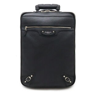 BALENCIAGA TROLLEY suitcase carry on travel bag black leather